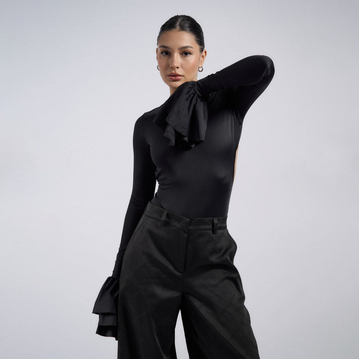 Dress woman with elegant flounce sleeves Lune London