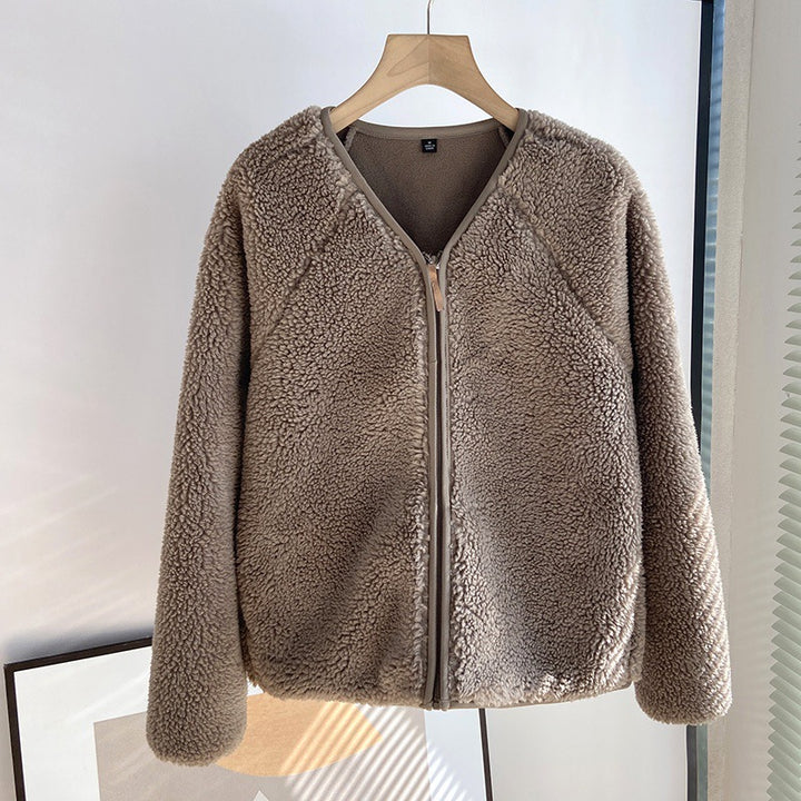 Veste confortable pour femmes avec fermeture éclair sur toute la longueur et doublure en polaire douce Chic & Stil