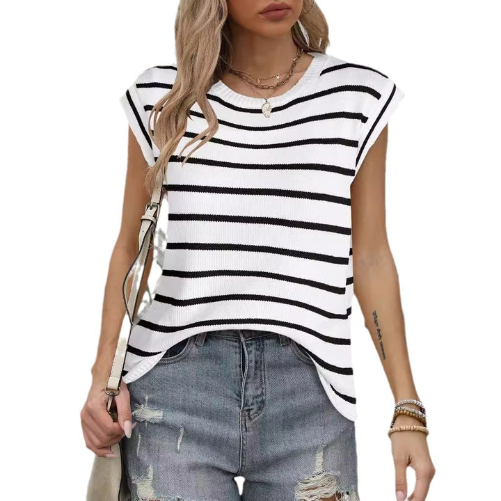 Top en tricot pour femmes avec un motif rayé moderne et une coupe décontractée Chic & Stil