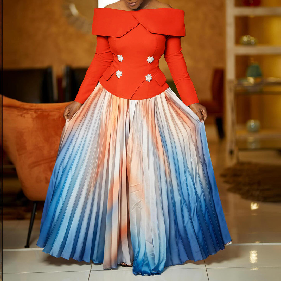 Elegant pleated dresses for women with a sleeveless top and eye-catching button details Lune London