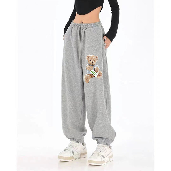 Ladies' leisure pants with teddy motif Chic & Stil