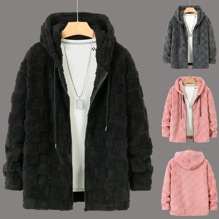 Man Fleece jacket with hood and pockets Lune London