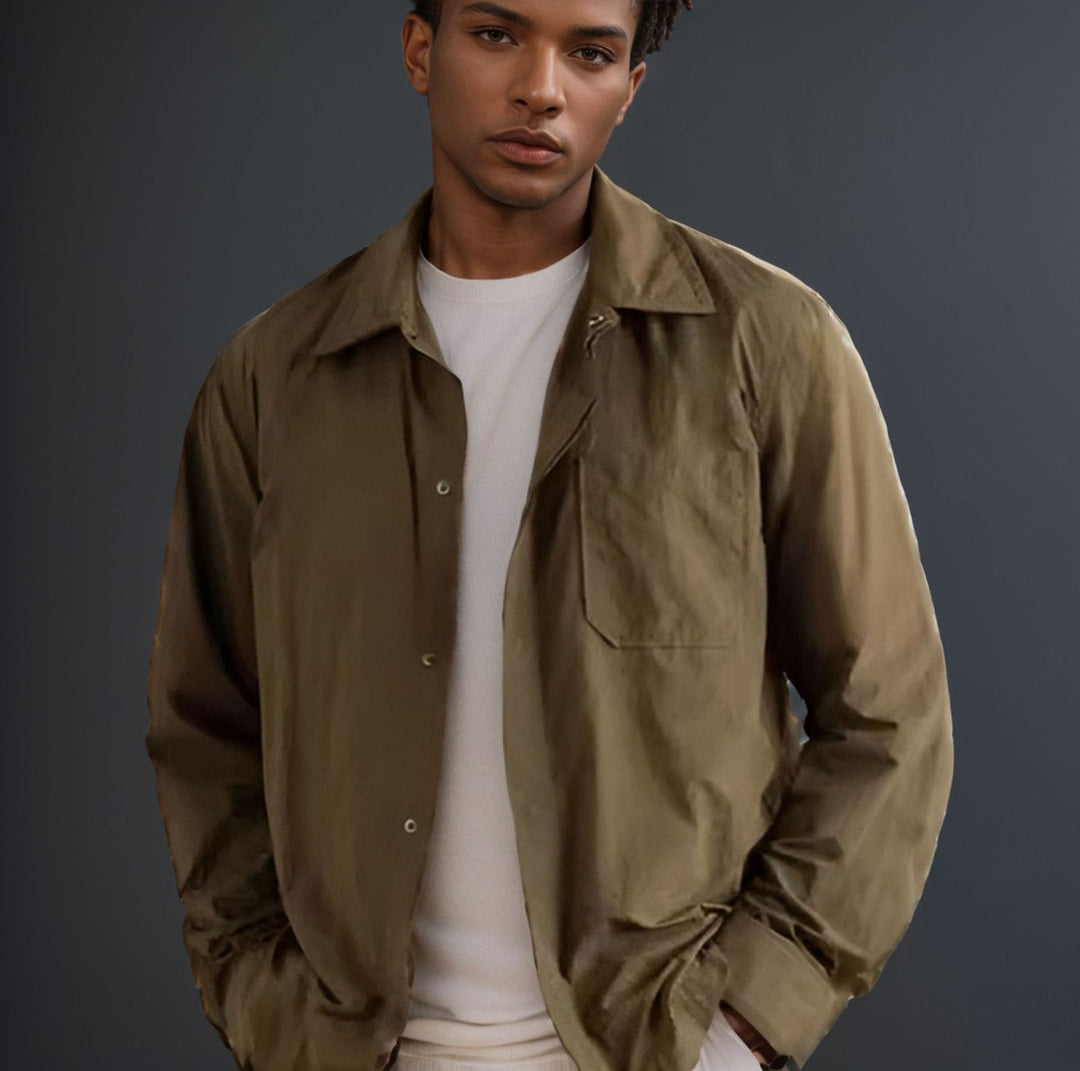 Casual long sleeve shirt jacket for men with a minimalistic design Lune London