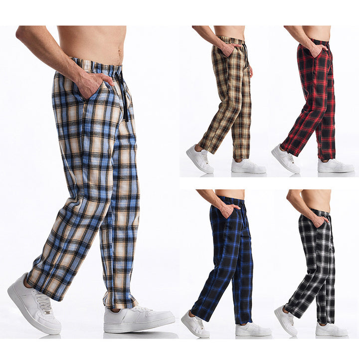 Comfortable casual pants for men with plaid pattern Lune London