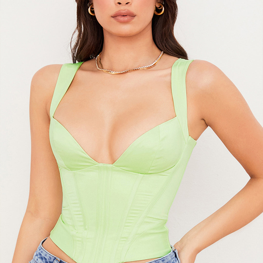 Lune London Adjustable Strap Corset Tank Top for Women with Sculpting Fit