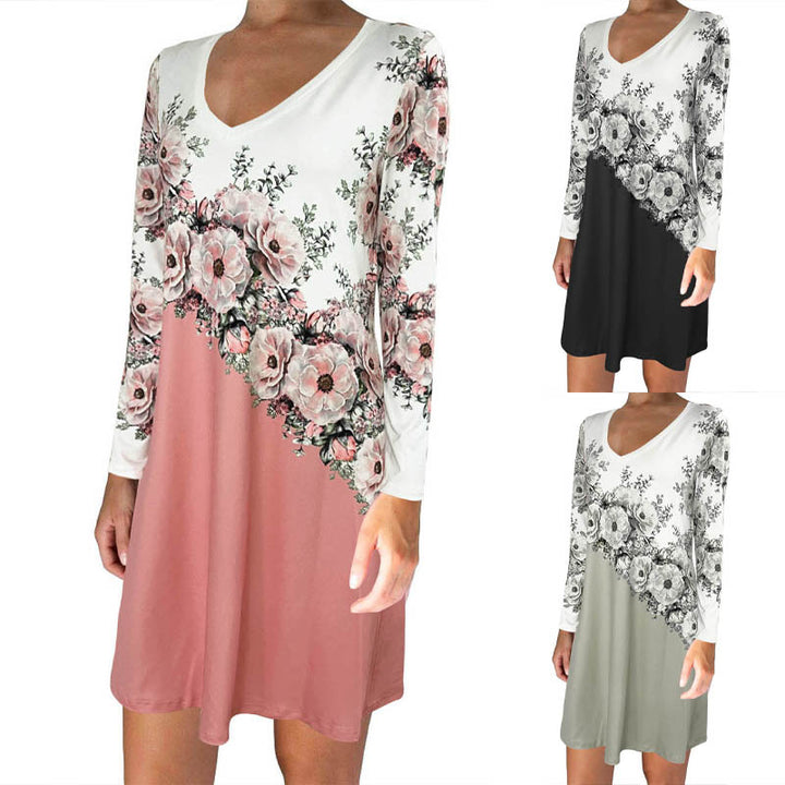 Women Elegant Wrap Dress with Floral Accents and V Neck Lune London