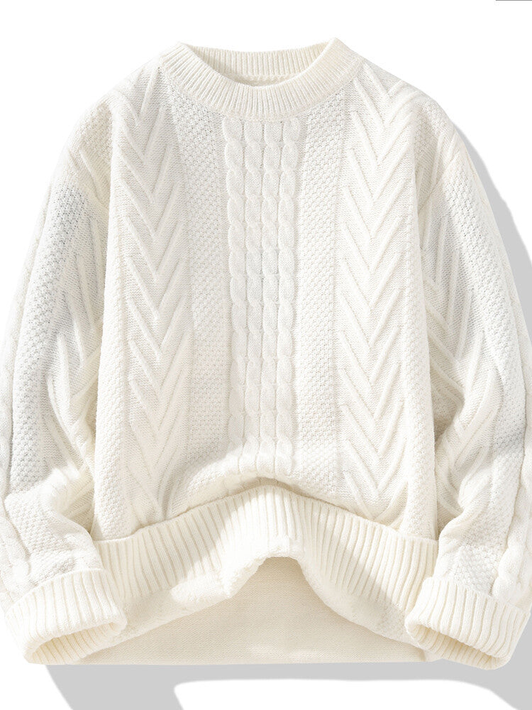 Lune London | Men's chunky knit sweater with cable pattern and casual fit