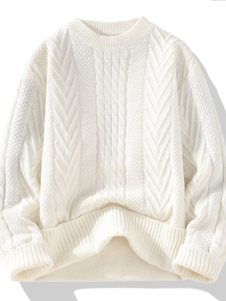 Lune London | Men's chunky knit sweater with cable pattern and casual fit