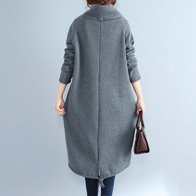 Casual oversized dress for women with high collar and drawstring Lune London