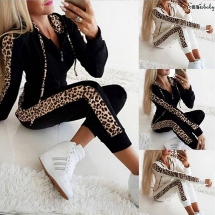 Ensemble de survêtement pour femmes dans un motif léopard tendance Chic & Stil