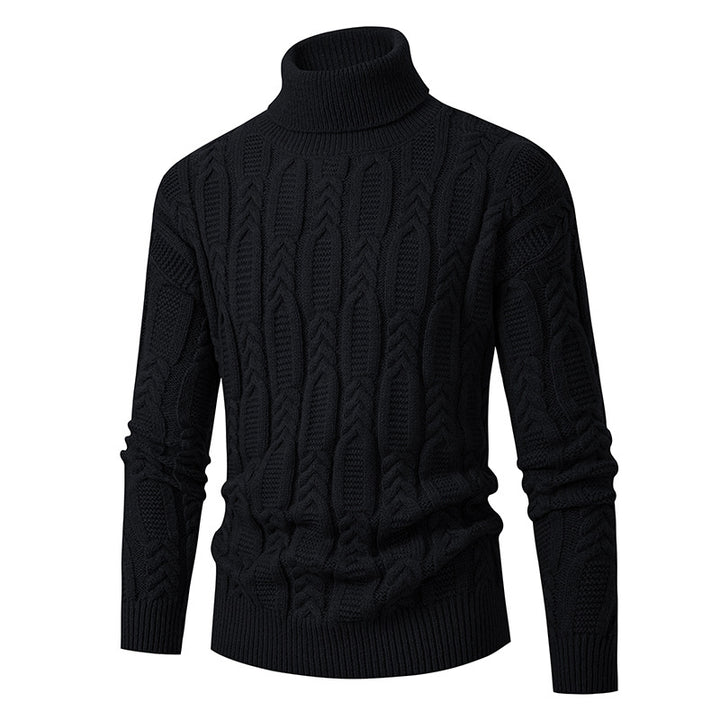 High-quality turtleneck pullover for men with embossed pattern Lune London
