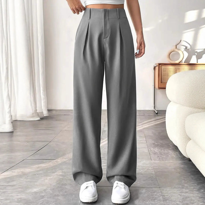 High-waisted wide trousers for women with pleats Lune London