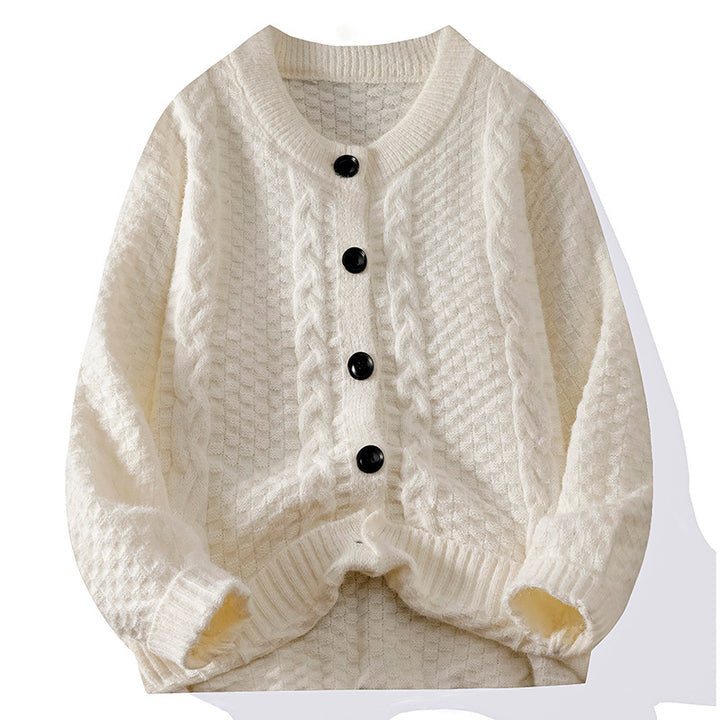 Lady cardigan with fixed edge and detailed raised pattern Lune London