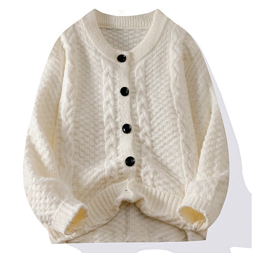 Lady cardigan with fixed edge and detailed raised pattern Lune London
