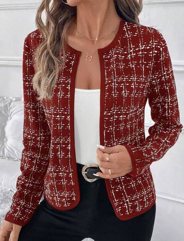 Women's Structured Blazer Jacket with Contrast Details Lune London
