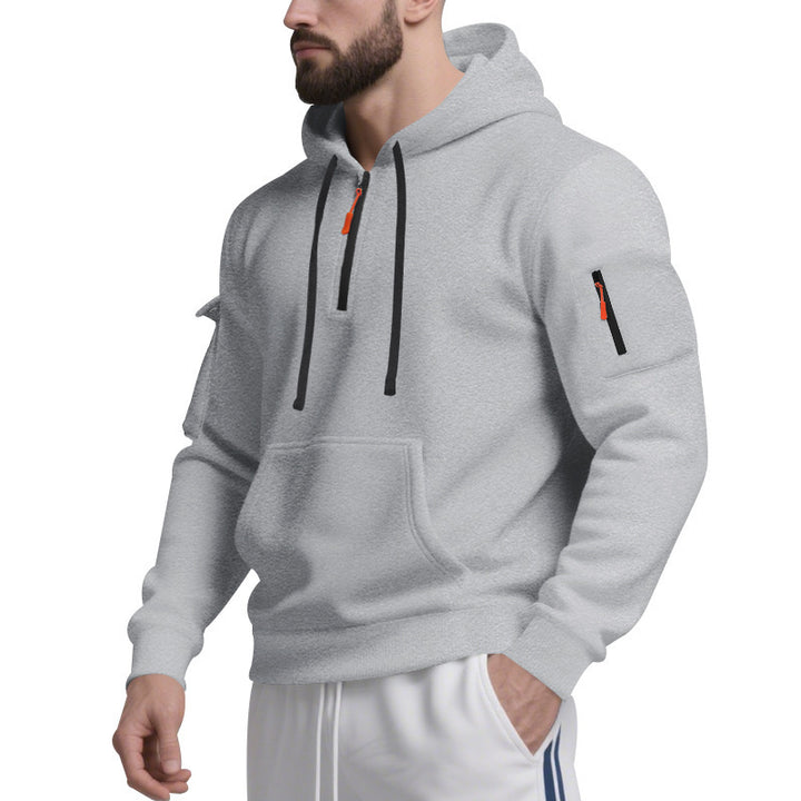 Men's Sport Hoodie with practical zipper and side pockets Lune London