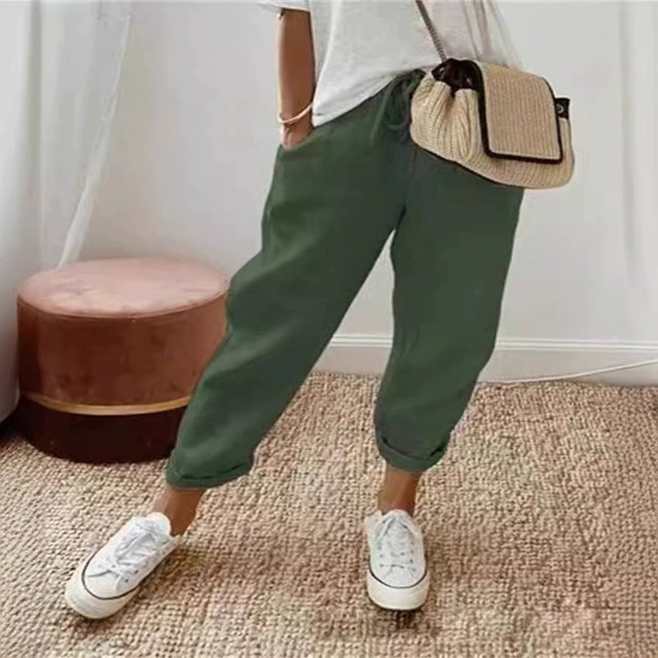 Casual and comfortable chino pants for women with elastic waistband Lune London