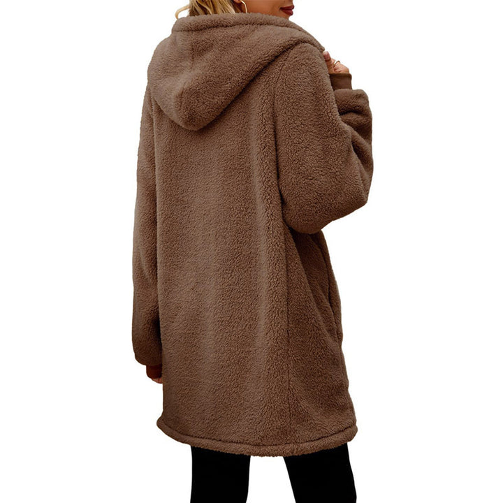 Ladies fleece jacket with hood and side pockets Lune London