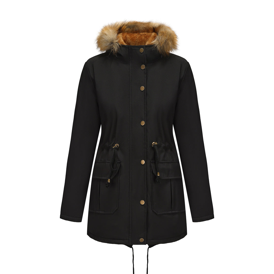 Ladies winter parka with fur collar Lune London