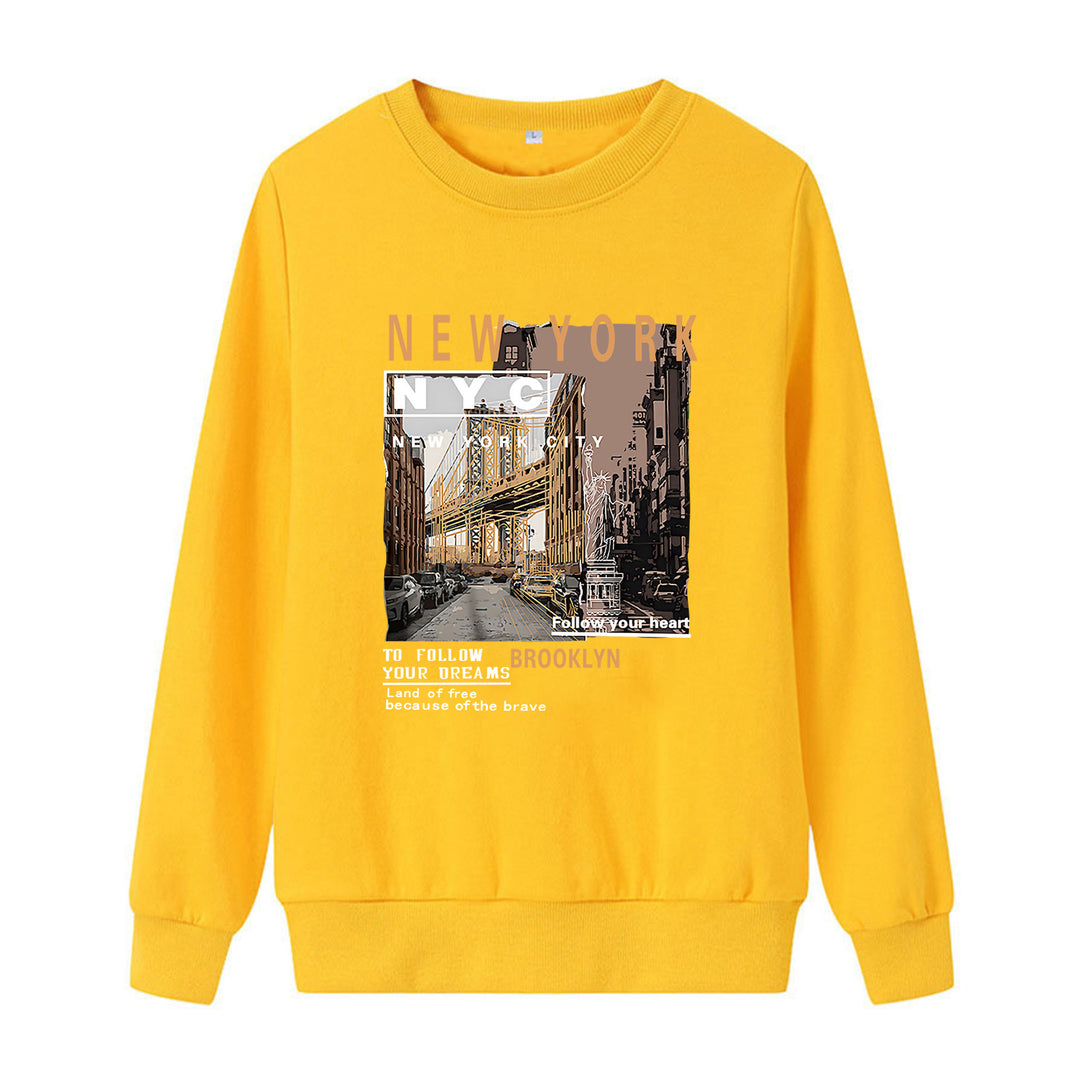 Ladies comfortable sweatshirt with NYC motif Chic & Stil