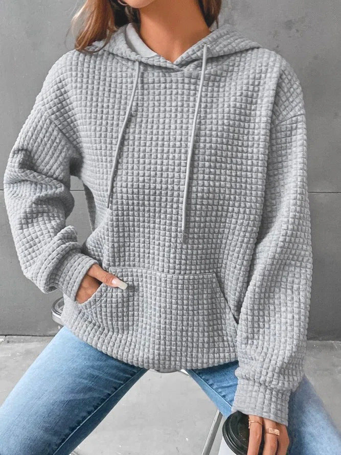 Ladies stylish hoodie with textured fabric Lune London