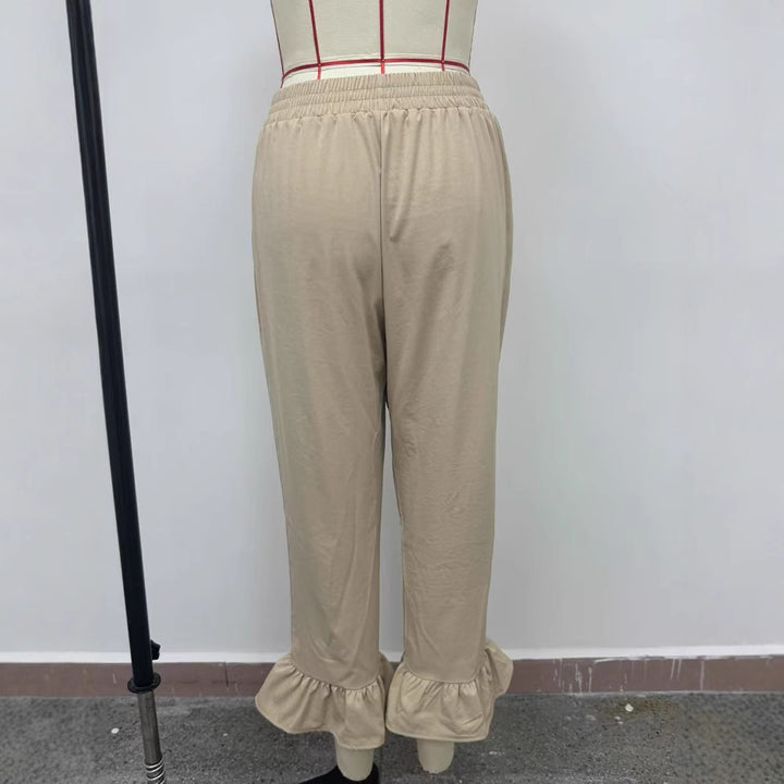 Women's leisure pants with ruffle finishes Lune London