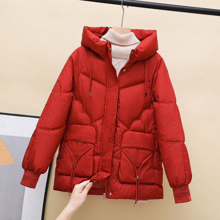 Women's Padded Winter Jacket with Hood and Heart Details Lune London