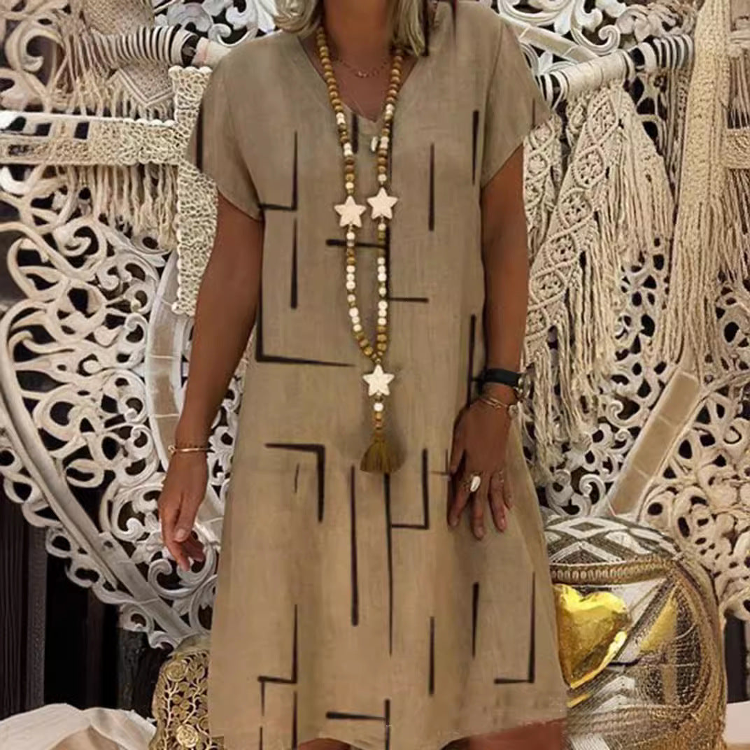 Comfortable tunic dress for women with modern graphic patterns Lune London