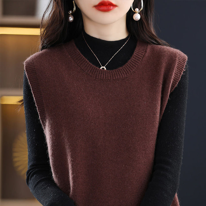 Gilet en tricot léger pour femme avec élégant col rond Chic & Stil