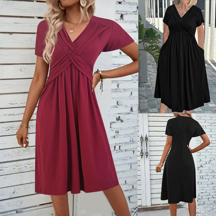 Women’s jumpsuit with a fitted wrap design and an elegant V neckline Lune London