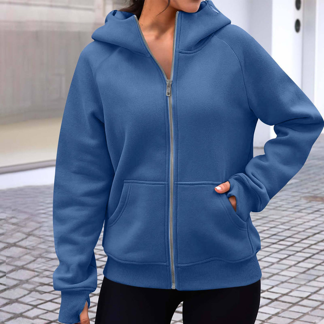 Veste à capuche confortable pour femmes avec fermeture éclair complète Chic & Stil