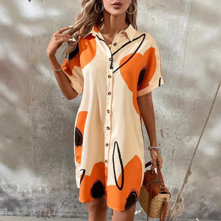 Shirt dress for women with floral accents and an elegant cut Lune London