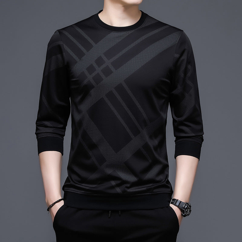 Men's breathable long sleeve t-shirt with a modern checkered pattern Lune London