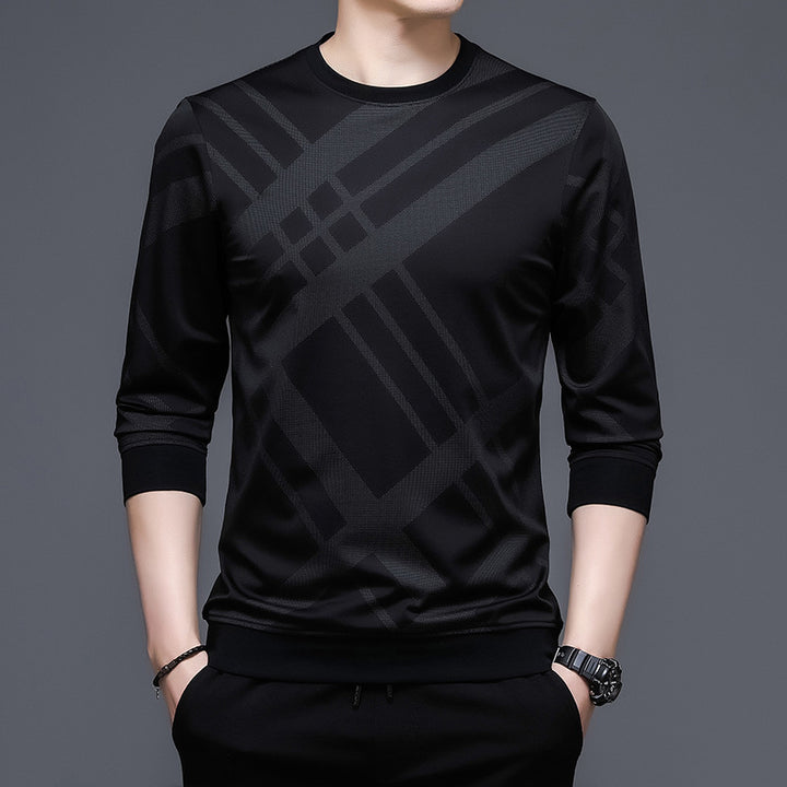 Men's breathable long sleeve t-shirt with a modern checkered pattern Lune London