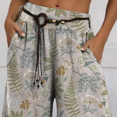 Lune London large floral casual pants for women