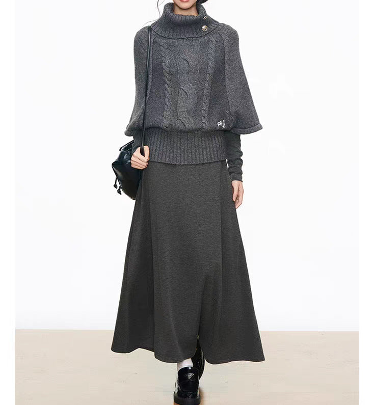 Knit dress for women with voluminous sleeves and an elegant turtleneck Lune London