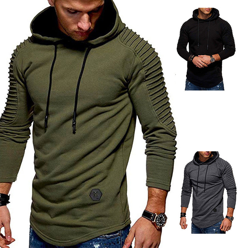 Modern men's hoodie t-shirt with structured sleeves and trendy design Lune London