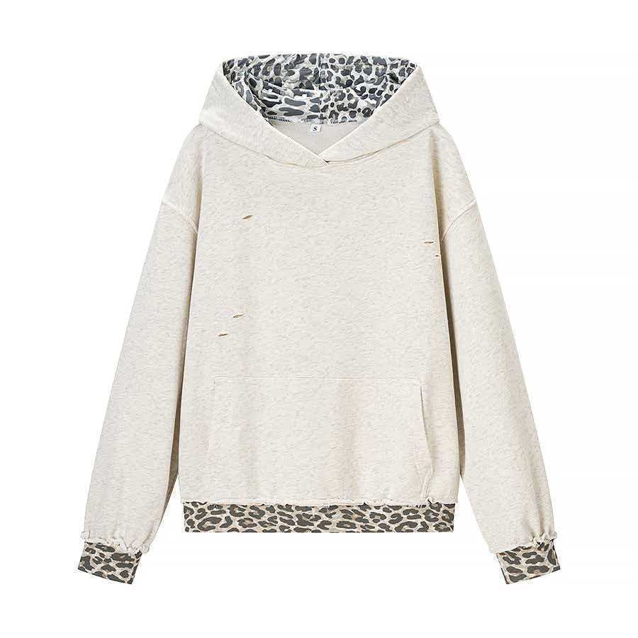 Hoodie décontracté pour femmes avec doublure en léopard Chic & Stil