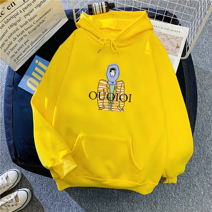 Ladies hoodie with unique cartoon design Chic & Stil