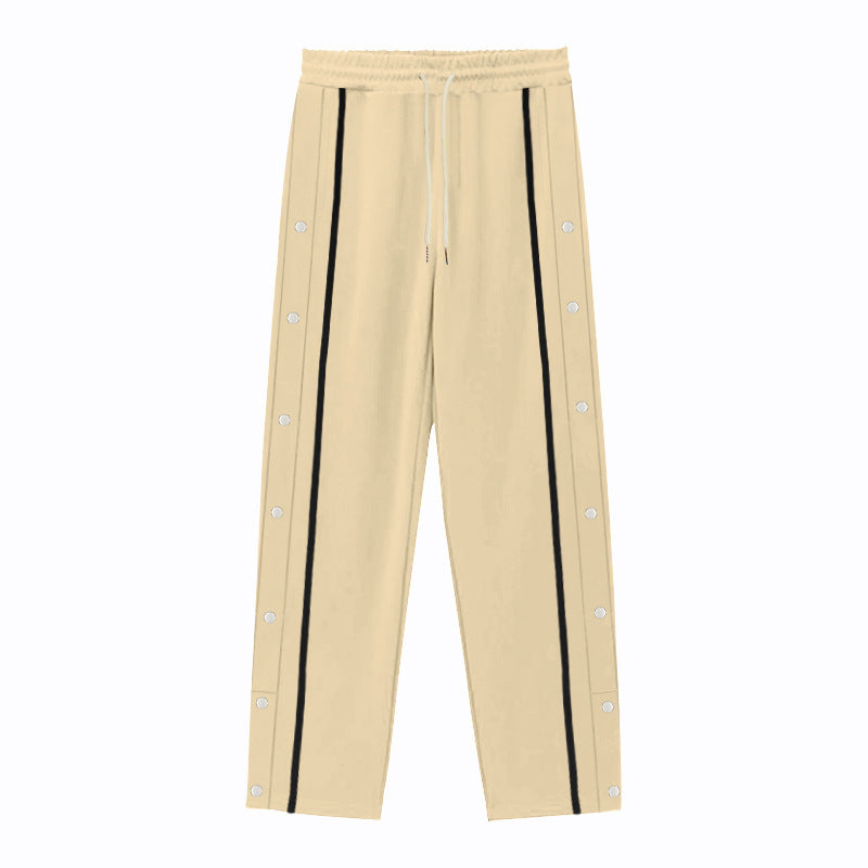 Lune London women's sporty leisure pants with snap buttons and elastic waist