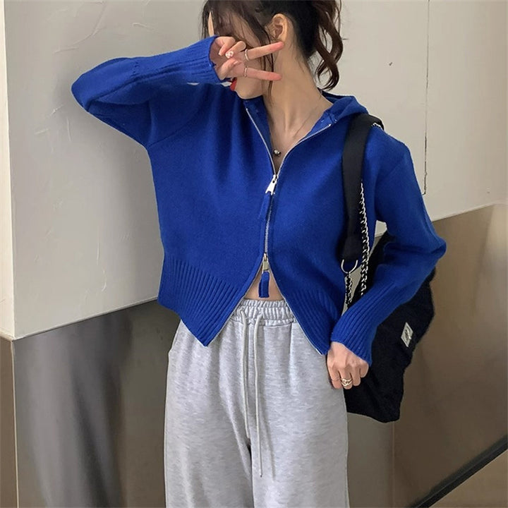 Cardigan pour femmes en tissu de haute qualité avec fermeture éclair à la mode Chic & Stil
