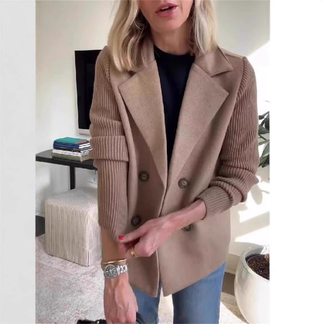 Double-breasted blazer jacket for women with structured sleeves Lune London