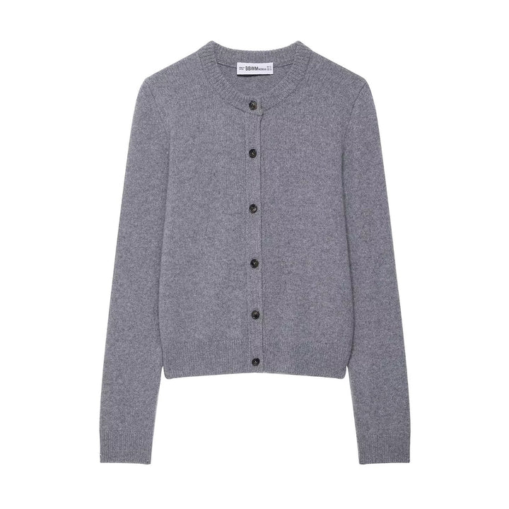 Women's knitted jacket with button placket and classic round collar Lune London