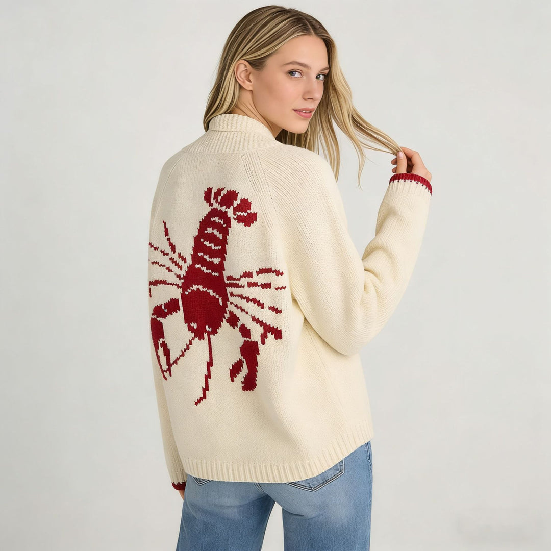 Cardigan pour femmes avec motif de crabe créatif Chic & Stil