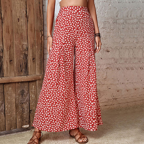 Lune London wide-leg floral pants for women