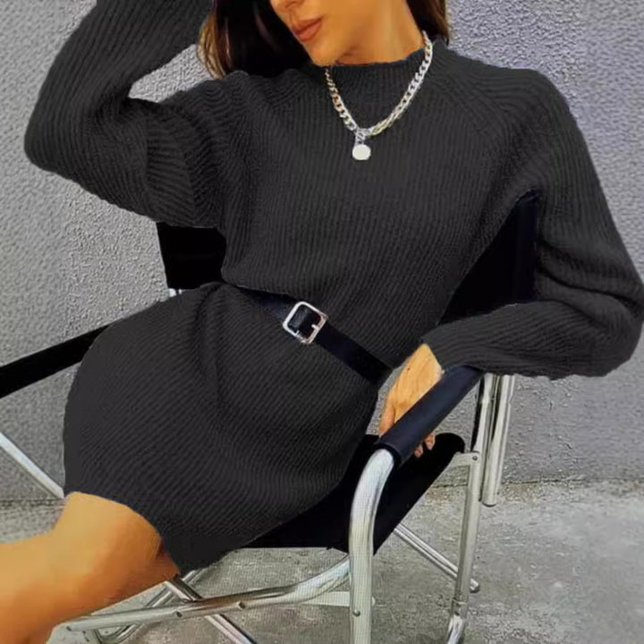 Oversized knit dress for women with a wide round neck and a relaxed fit Lune London