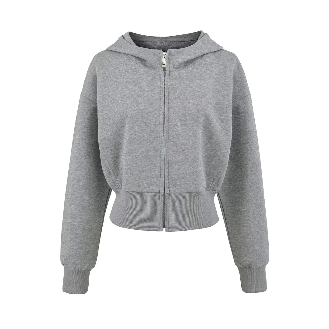 Sporty women's hoodie jacket with a relaxed fit and practical zippered pockets Lune London