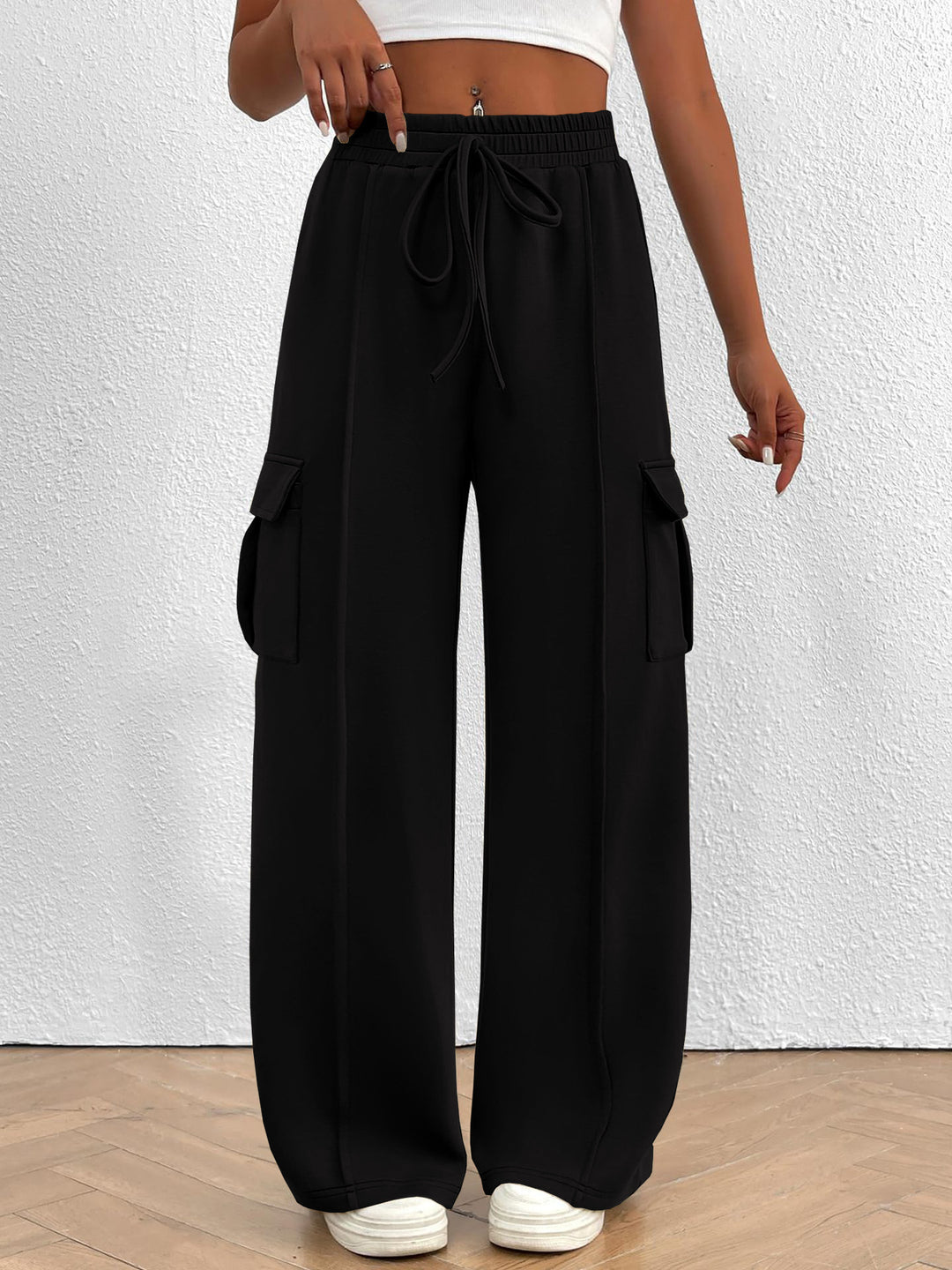 Cargo pants for women with a relaxed fit, elastic waist, and practical pockets Lune London