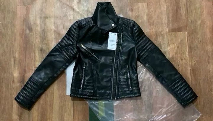 Synthetic leather jacket for women with quilted details and a slim fit Lune London