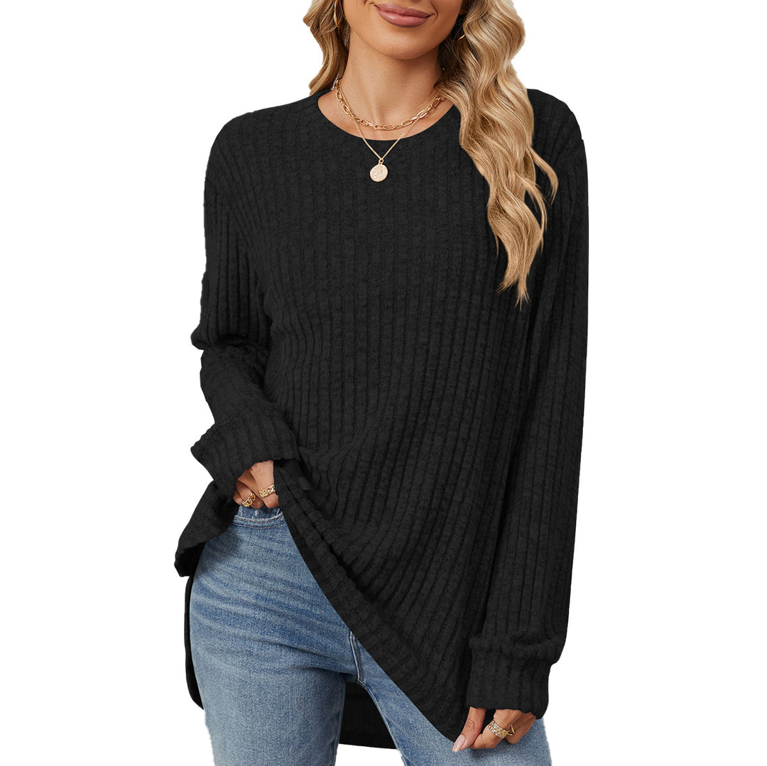 Casual long-sleeve t-shirt for women with a trendy rib pattern and a relaxed fit Lune London